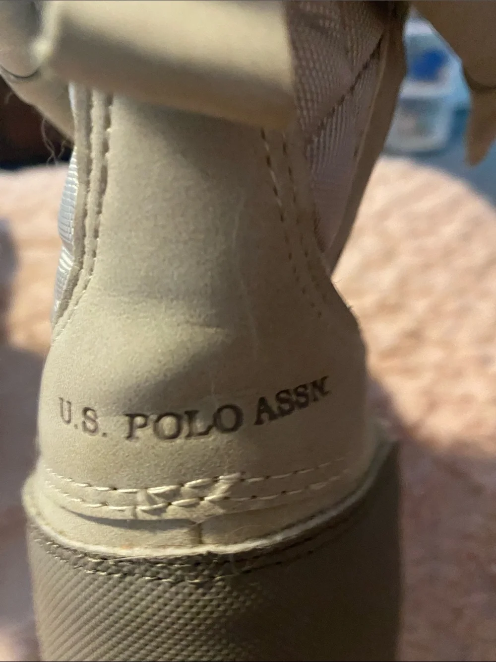U.S. Polo Assn. Cream Faux-Shearling Lace-Up Winter Boots